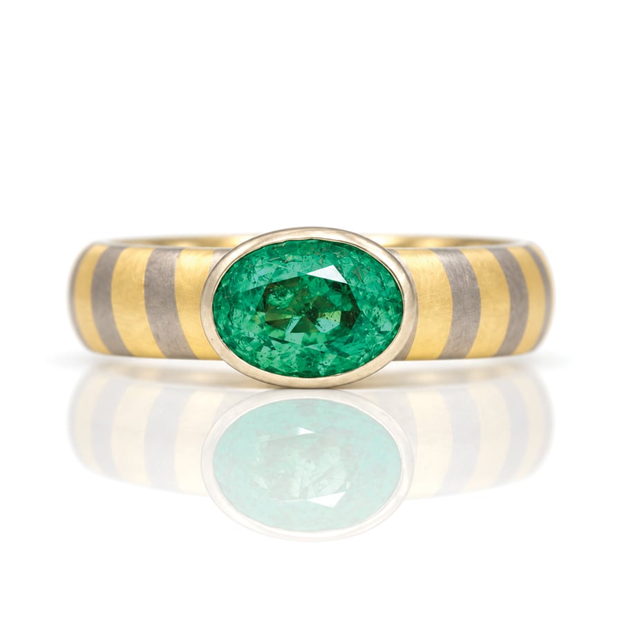 Modern emerald ring