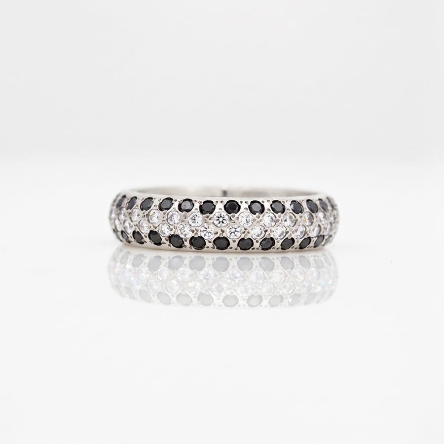 black and white diamond eternity ring 0861