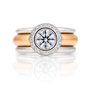 Elegant diamond halo ring set 0947