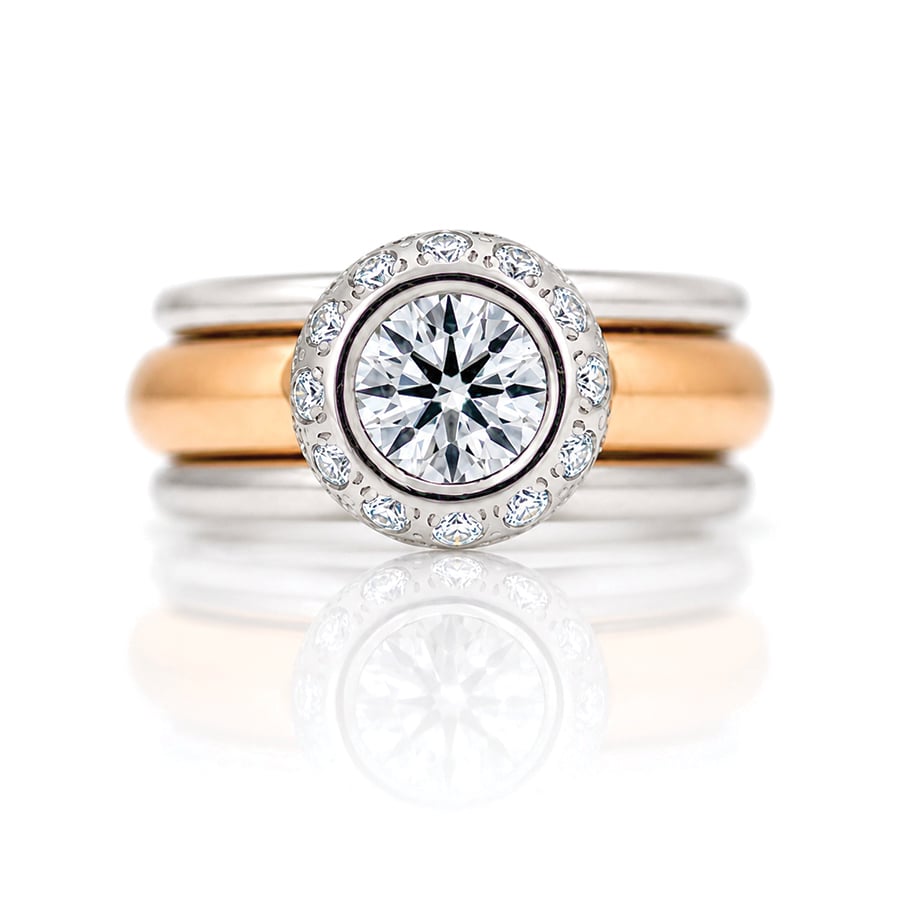 Elegant diamond halo ring set 0947