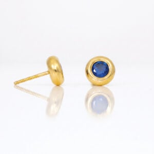 Modern sapphire and god ear studs 8112s