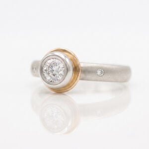 Rose gold and Platinummodern solitaire engagement ring 0516