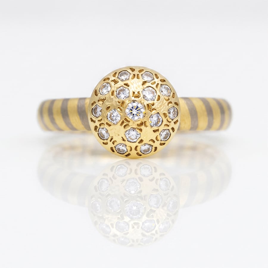 Modern diamond cluster ring
