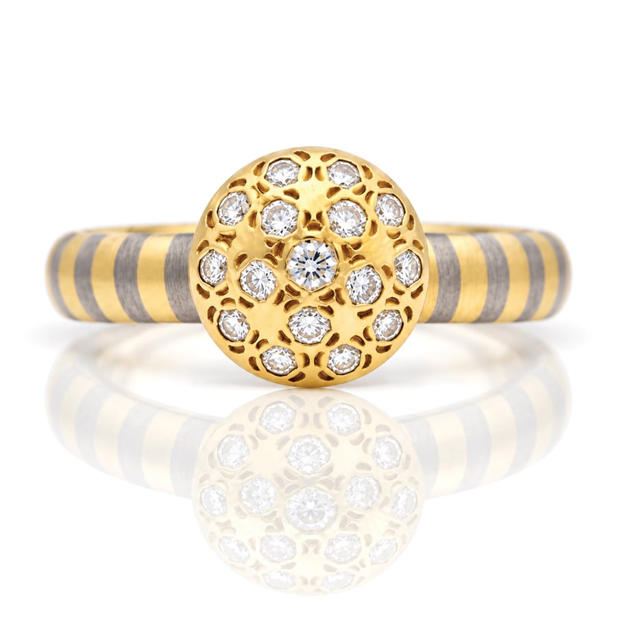Modern diamond cluster ring