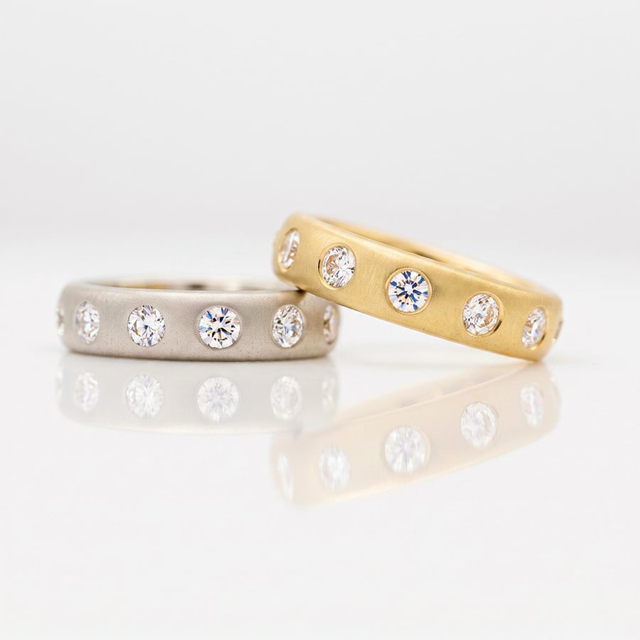 Chunky modern diamond eternity ring