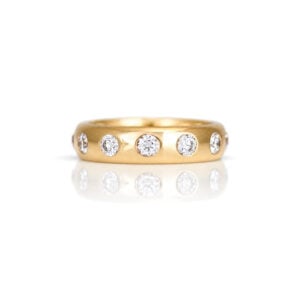 Rose gold eternity ring with diamonds