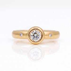 modern rose gold natural diamond ring