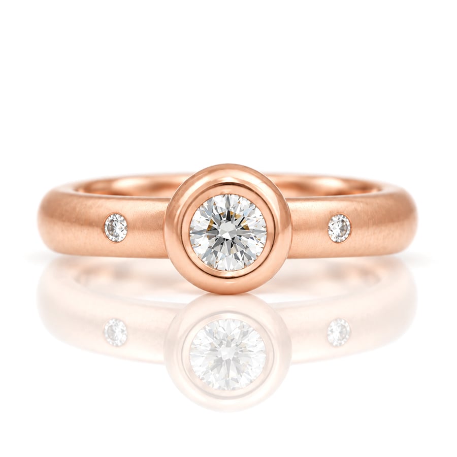modern rose gold natural diamond ring