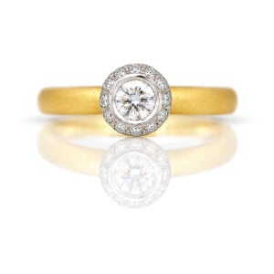 Modern classic natural diamond engagement ring set in Platinum narrow gold ring David Ashton 0946 Modern fine jewellery handmade in London bespoke