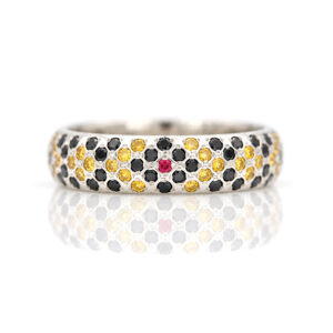 Mens diamond set ring snake pattern
