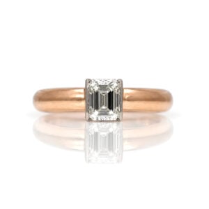 modern set diamond engagement ring rose gold platinum David Ashton contemporary fine jewellery handmade