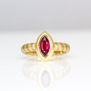 Marquise ruby gold ring 0948