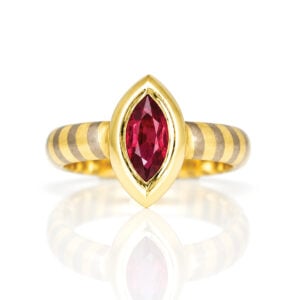 Marquise ruby gold ring 0948