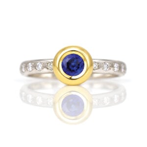 Sapphire & diamond engagement ring