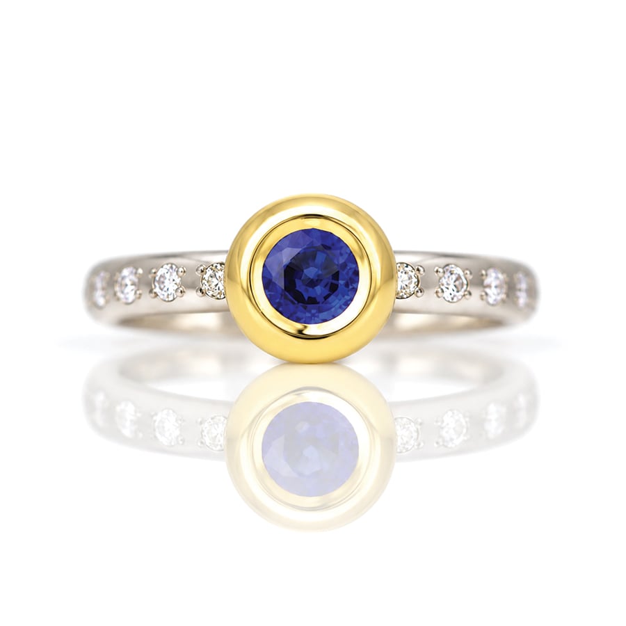 Sapphire & diamond engagement ring