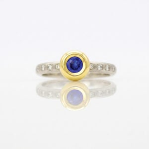 Sapphire & diamond engagement ring