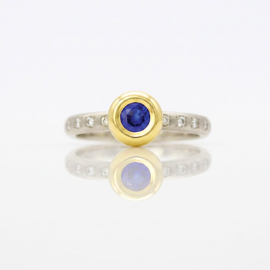 Sapphire & diamond engagement ring