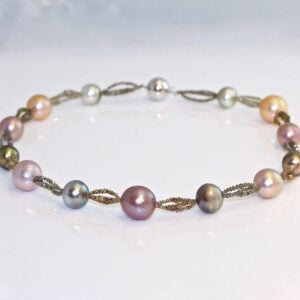 Tahitian pearl & fancy diamond necklace