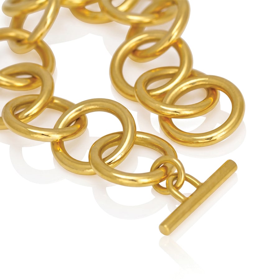 modern chunky gold bracelet