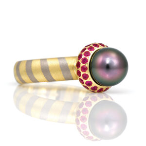 Tahitian pearl & ruby ring