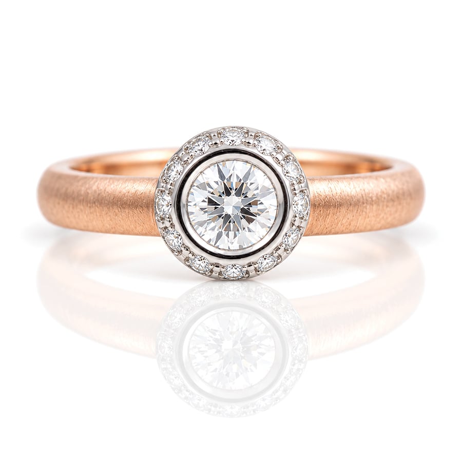 rose gold diamond halo ring