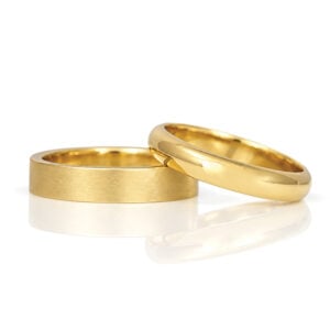 18ct yellow gold handmade wedding rings David Ashton jewellery bespoke fine jewellery London