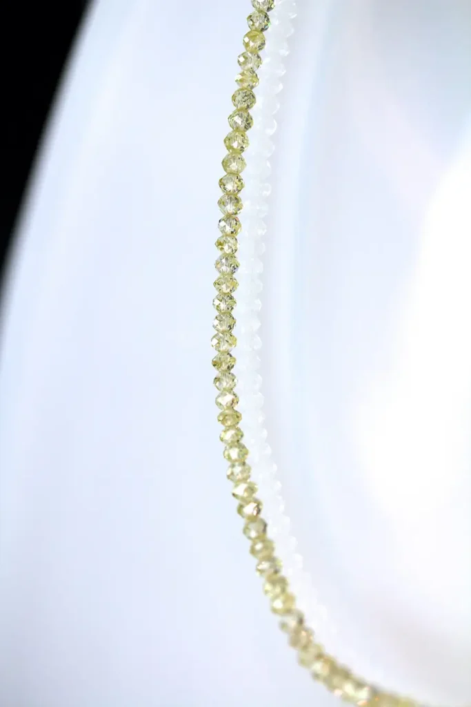 yellow diamond necklace David Ashton modern fine jewellery handmade in London bespoke