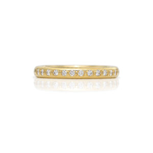 18ct yellow gold narrow eternity ring natural diamonds pave set David Ashton 0910 Modern fine jewellery handmade in London bespoke