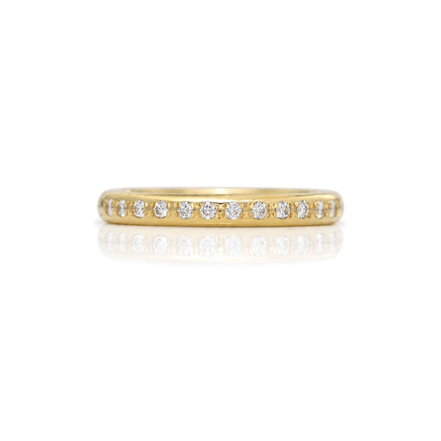 18ct yellow gold narrow eternity ring natural diamonds pave set David Ashton 0910 Modern fine jewellery handmade in London bespoke
