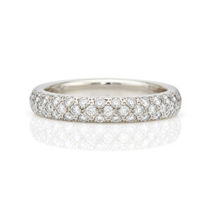 Finest quality natural diamond pave set platinum eternity ring David Ashton 0981 Modern fine jewellery handmade in London bespoke