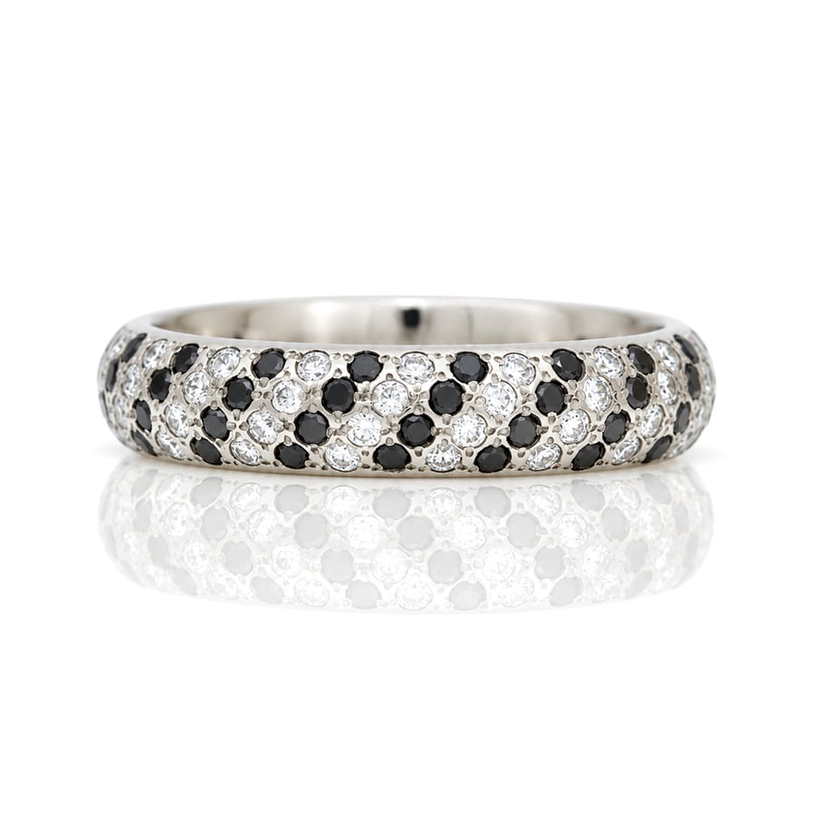 modern mens diamond set ring