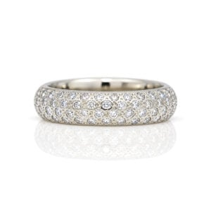Chunky pave diamond set ring in Platinum 0991 David Ashton