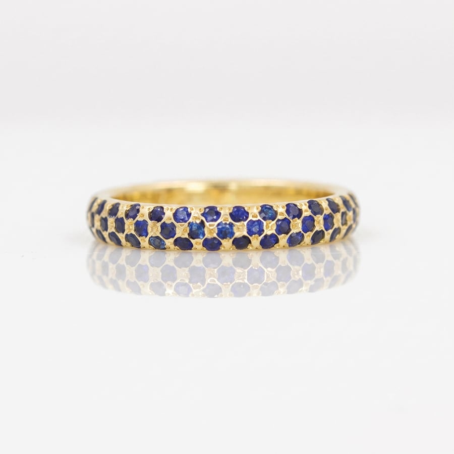 sapphire eternity ring pave set