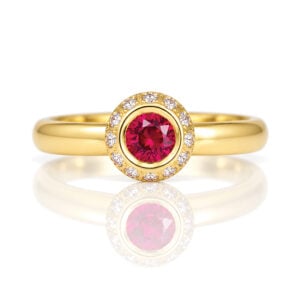 modern ruby and diamodn ring