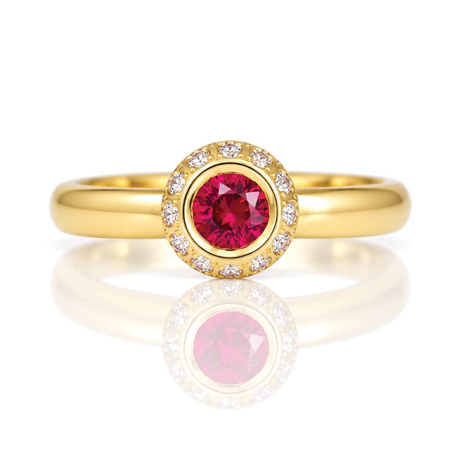 modern ruby and diamodn ring
