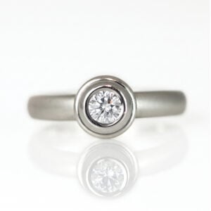 Modern classic natural diamond and Platinum engagement ring David Ashton 0534