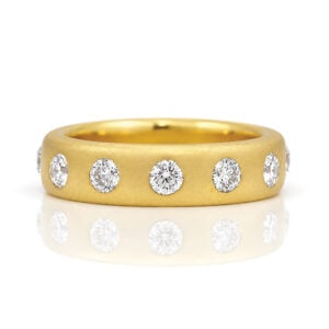 18ct yellow gold chunky natural diamond modern eternity ring David Ashton 0913 Modern fine jewellery handmade in London bespoke