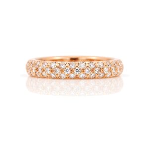 rose gold natural diamond pave set evernity ring 0989