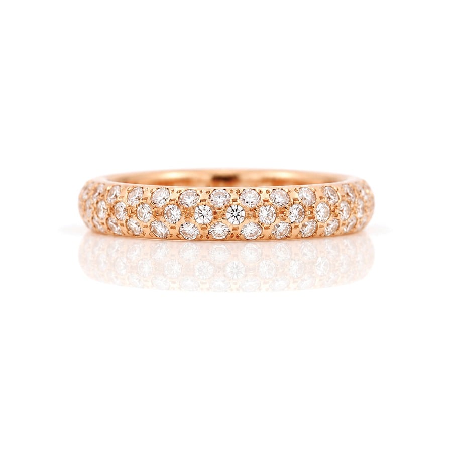 rose gold natural diamond pave set evernity ring 0989