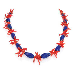 Coral and Lapis necklace
