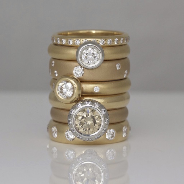 Modern rose gold rings