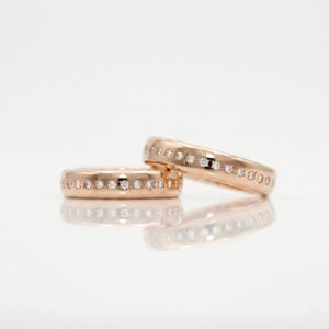 modern diamond handmade eternity ring rose gold