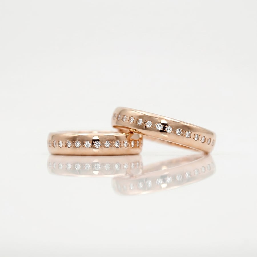 modern diamond handmade eternity ring rose gold