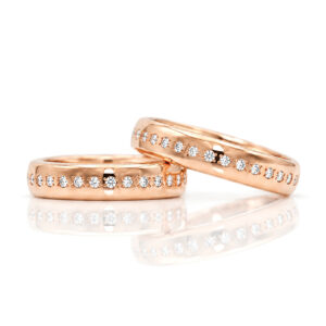 modern diamond handmade eternity ring rose gold