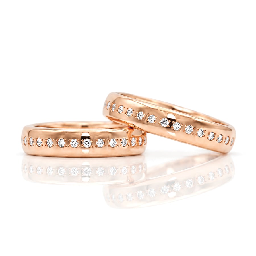 modern diamond handmade eternity ring rose gold