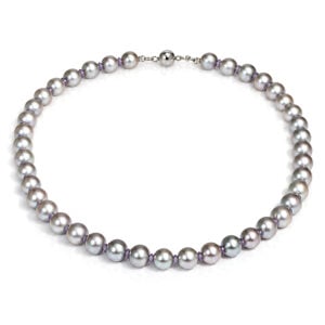 Grey pearl and purple Tanzanite necklace David Ashton