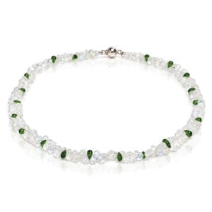 Finest quality moonstone with vibrant green tsavorite necklace David Ashton Jewellery