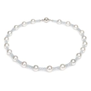 aquamarine and southsea pearl necklace