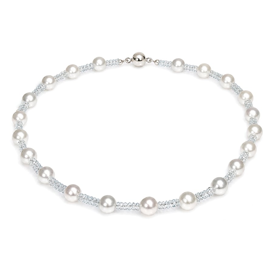 aquamarine and southsea pearl necklace
