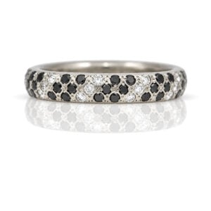 Mens black and white diamond Platinum ring 0857 David Ashton Modern fine jewellery handmade in London bespoke